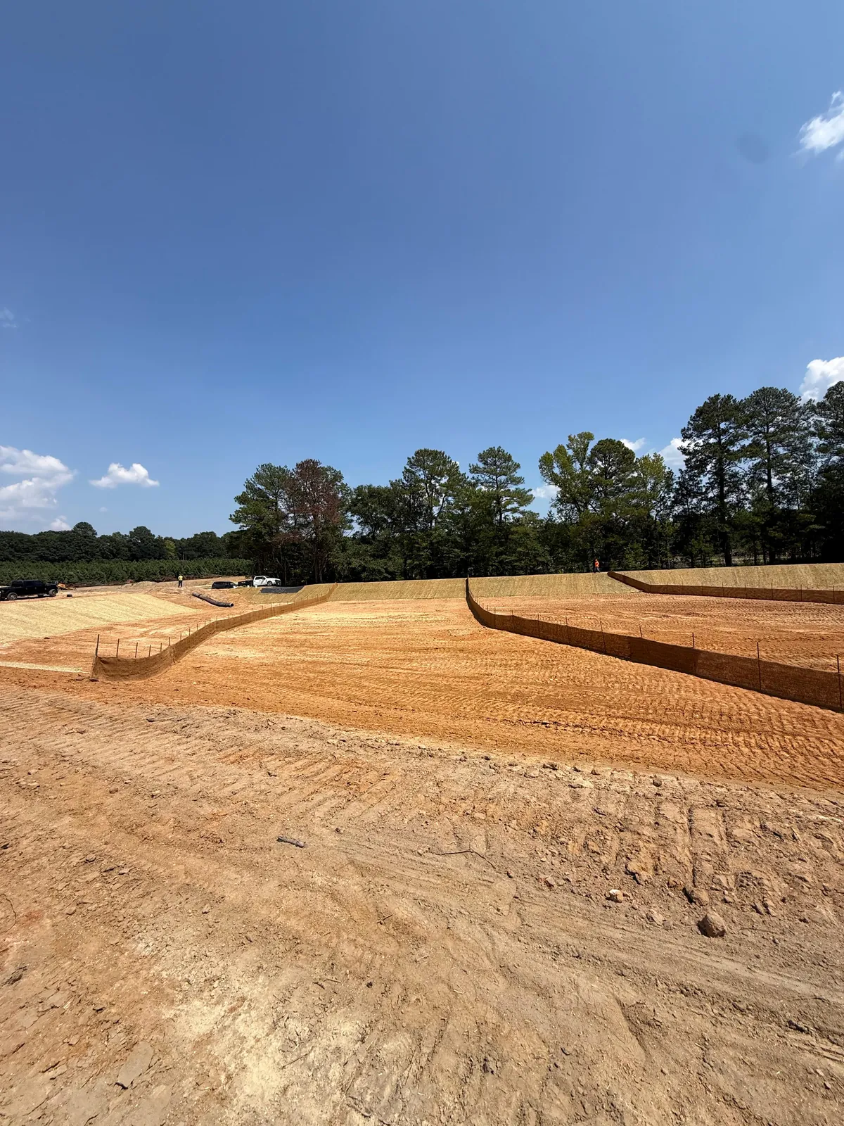 Crew working on a stormwater basin at Banks Twenty