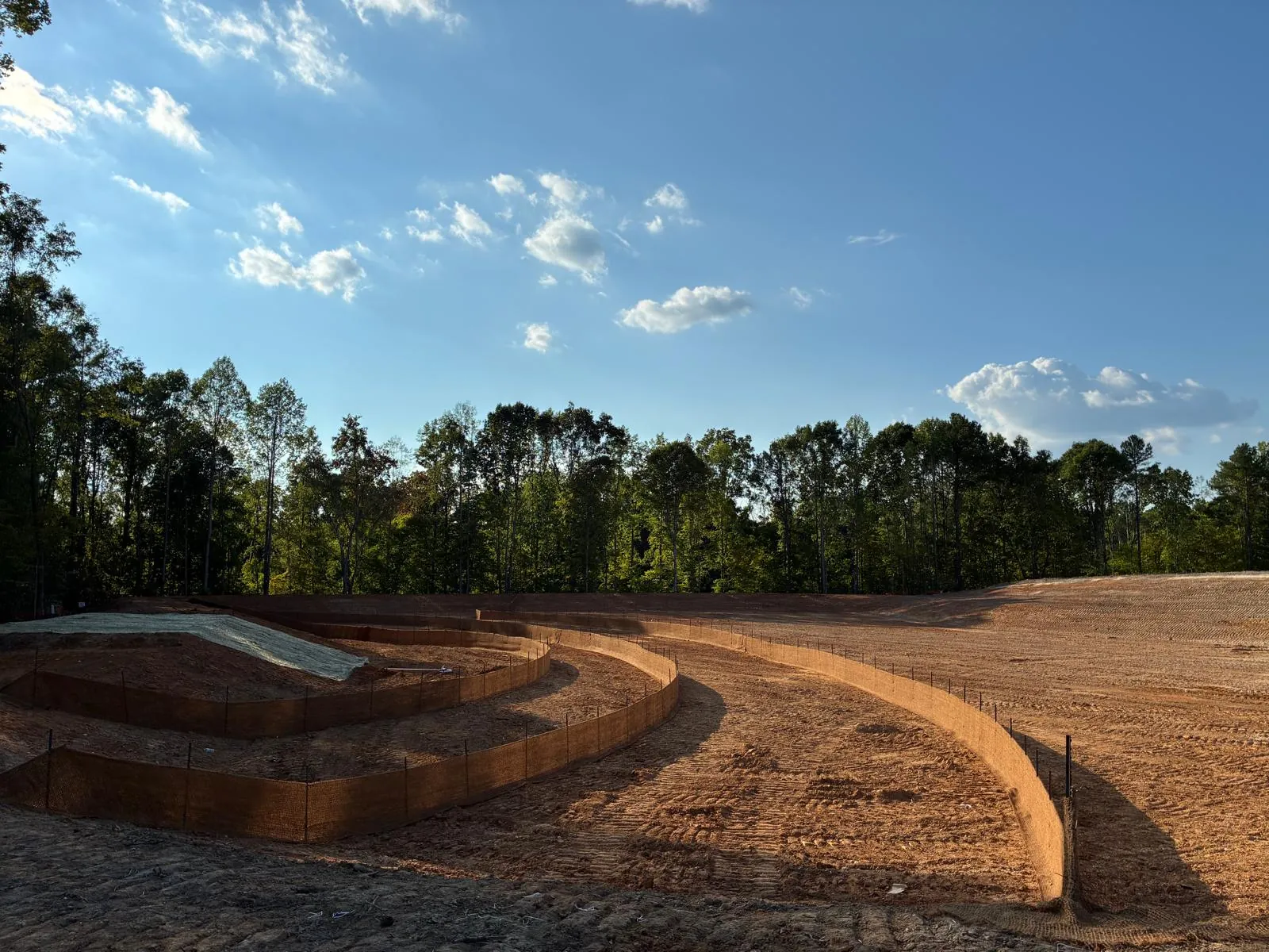 Overview of a stormwater basin under construction at Banks Twenty