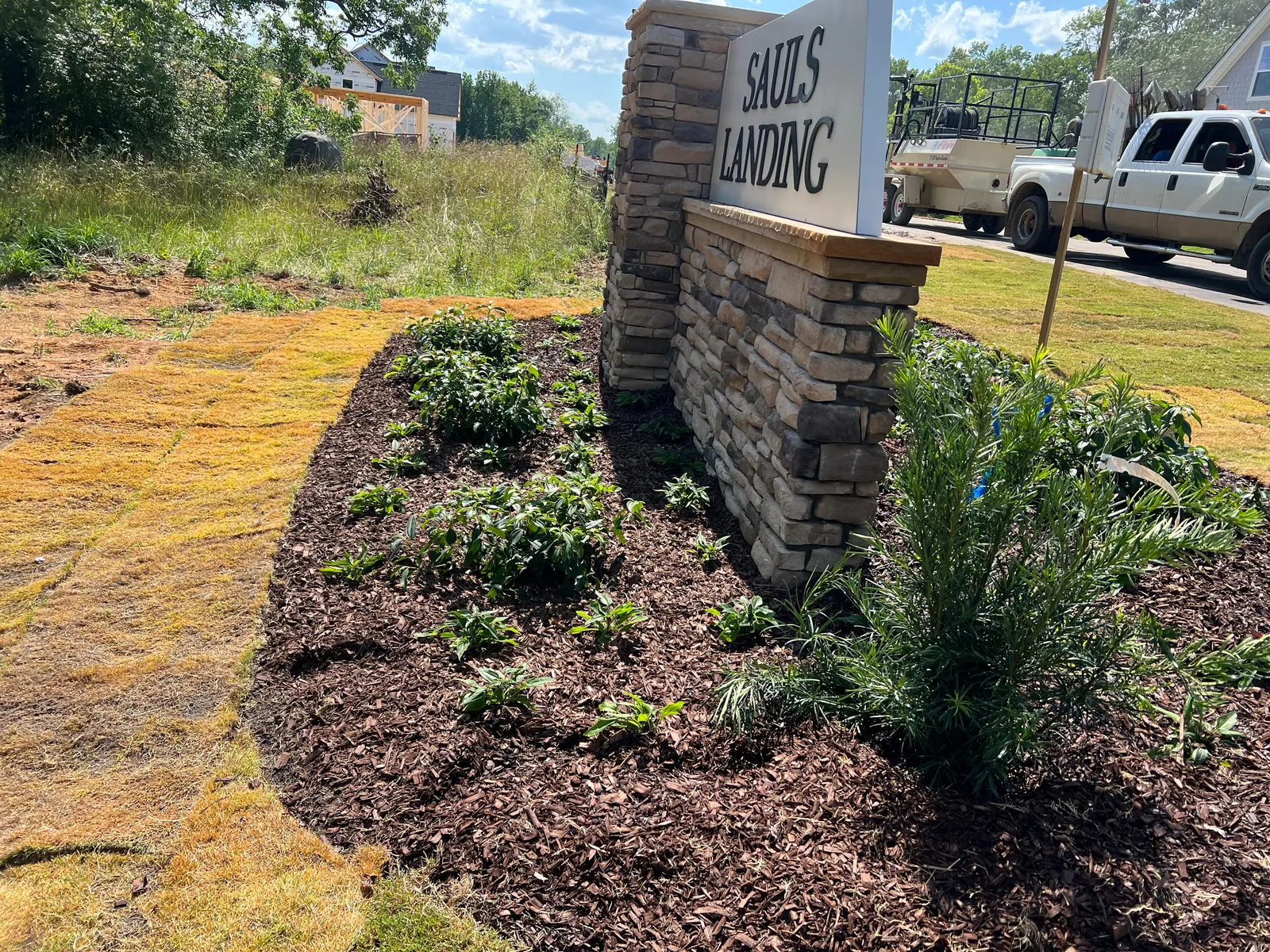 Landscaping project at Sauls Landing