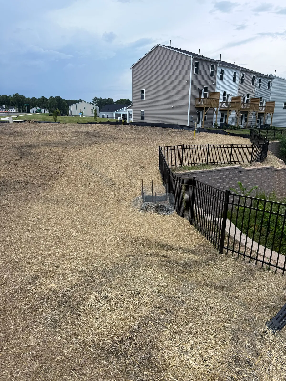 Stabilized slope near townhomes at Mica Ridge