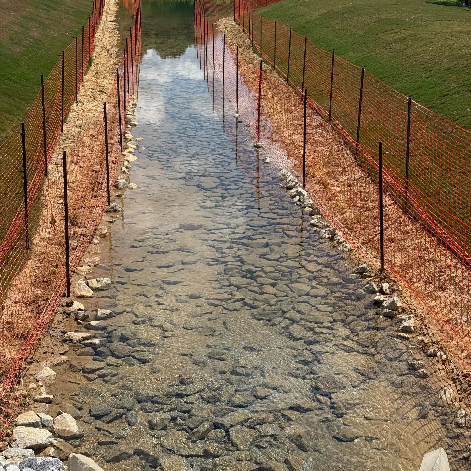 Stormwater channel project at Parc Townes at Wendell