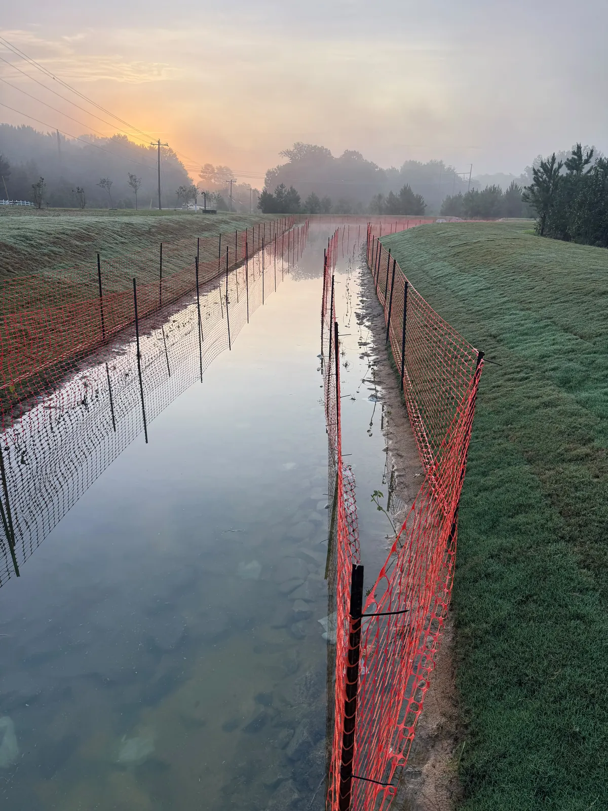 Stormwater channel project at Parc Townes at Wendell