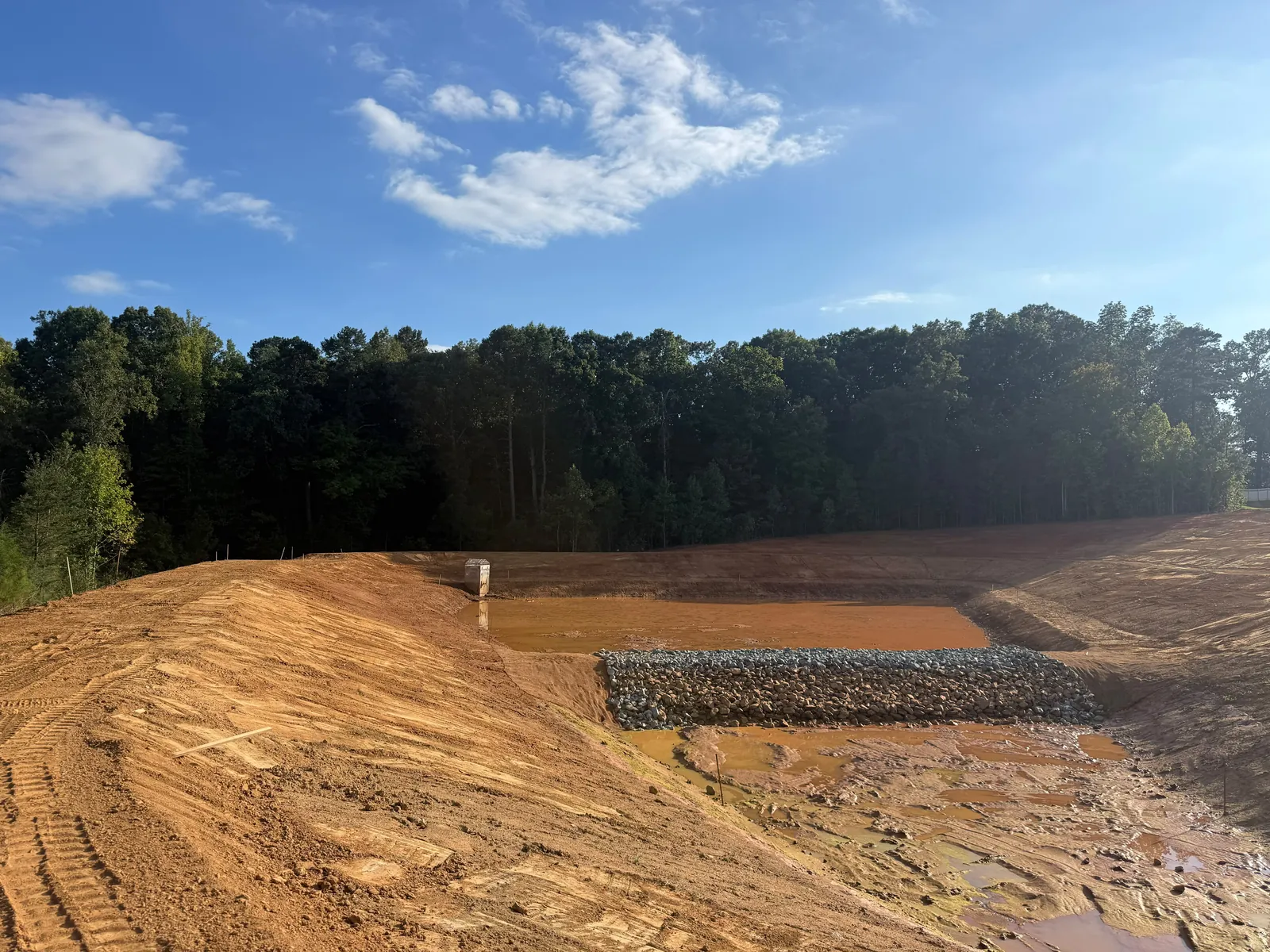 Stormwater basin outfall at Sagecroft