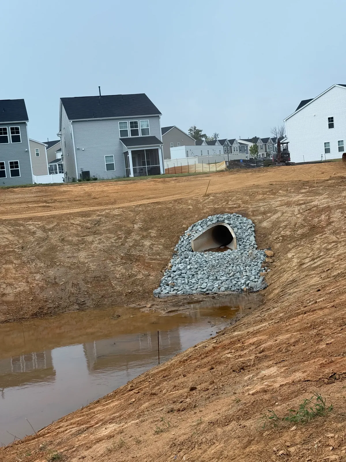 Culvert dissipator outlet at Sagecroft