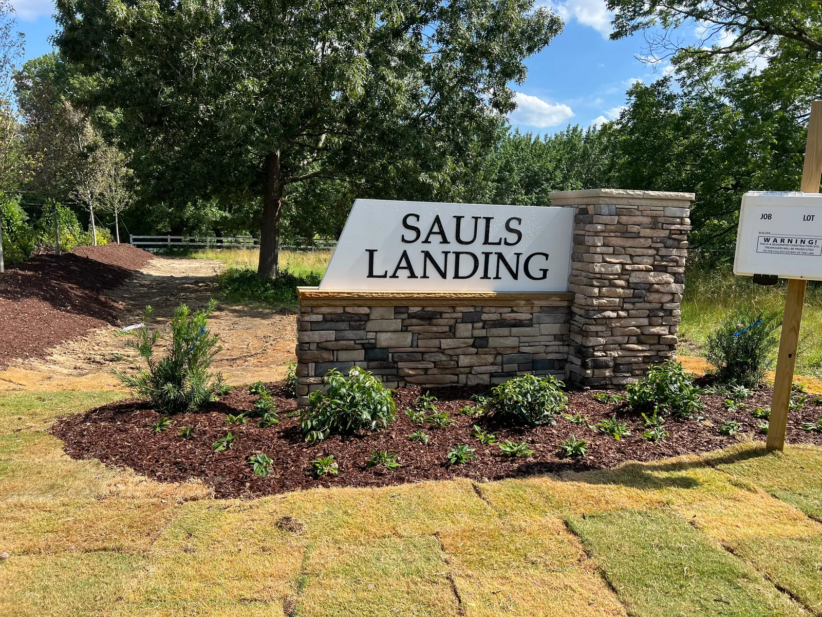 Landscaping project at Sauls Landing