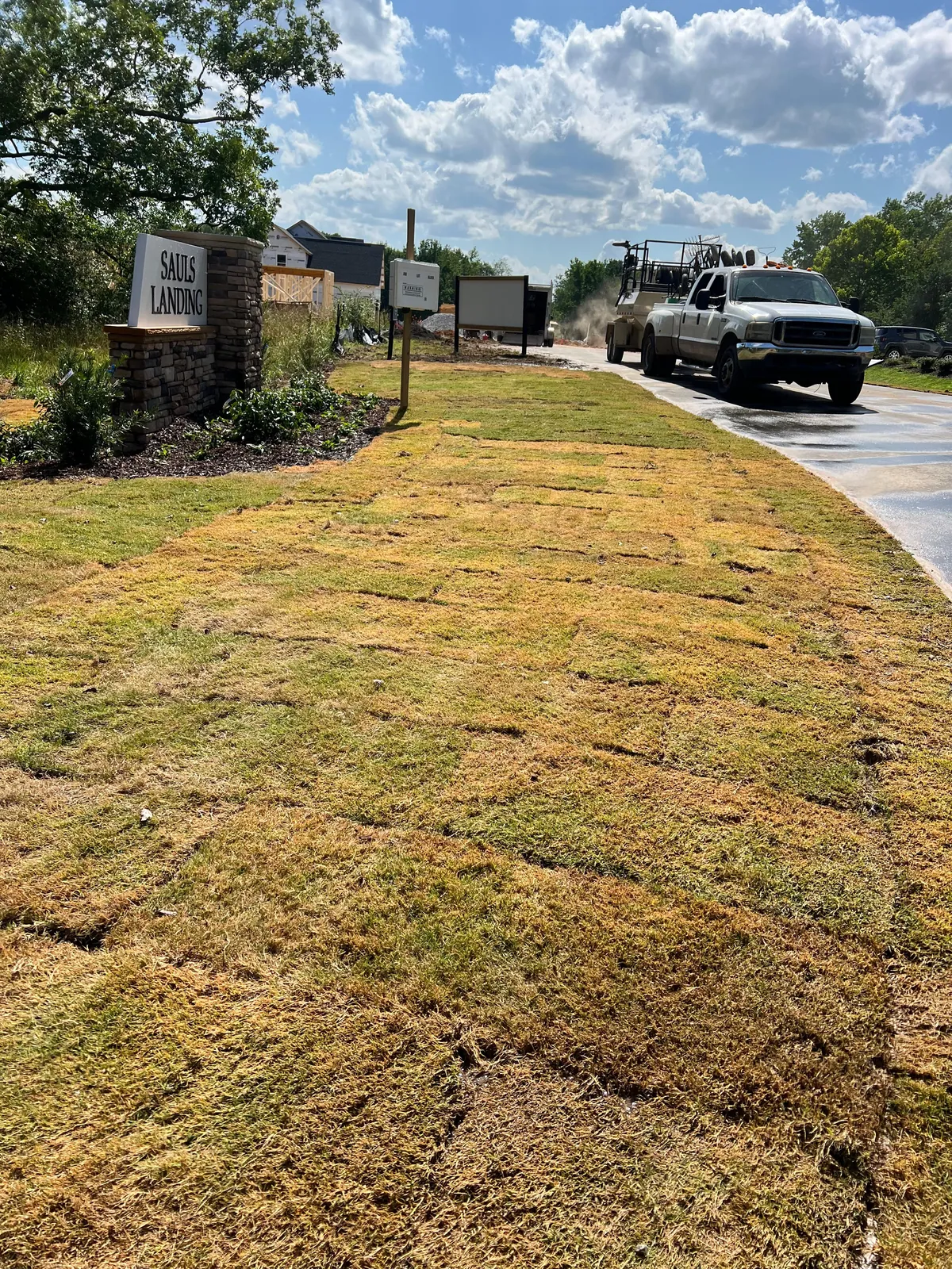 Landscaping project at Sauls Landing