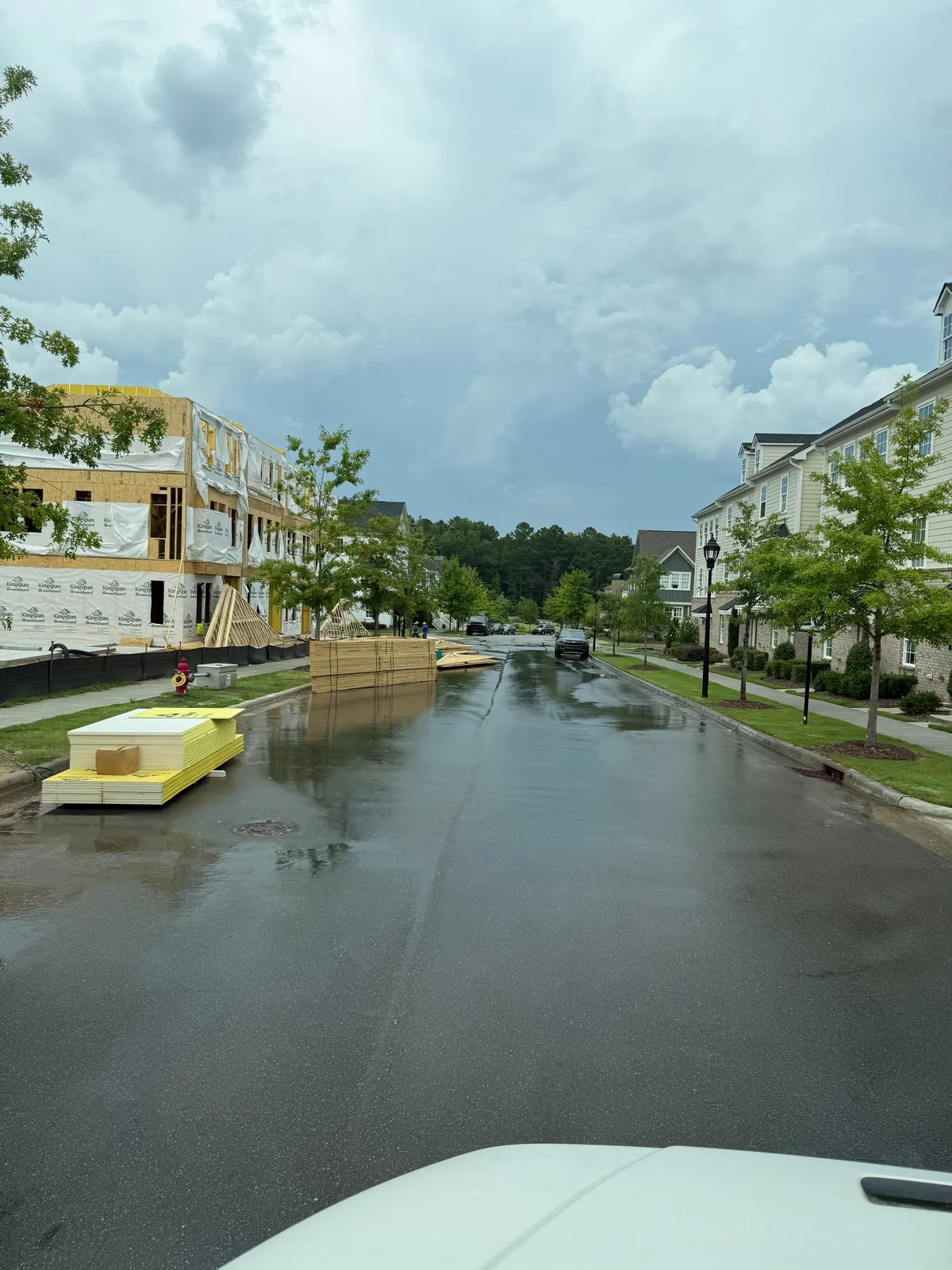 Delcid truck and trailer staged for street washing